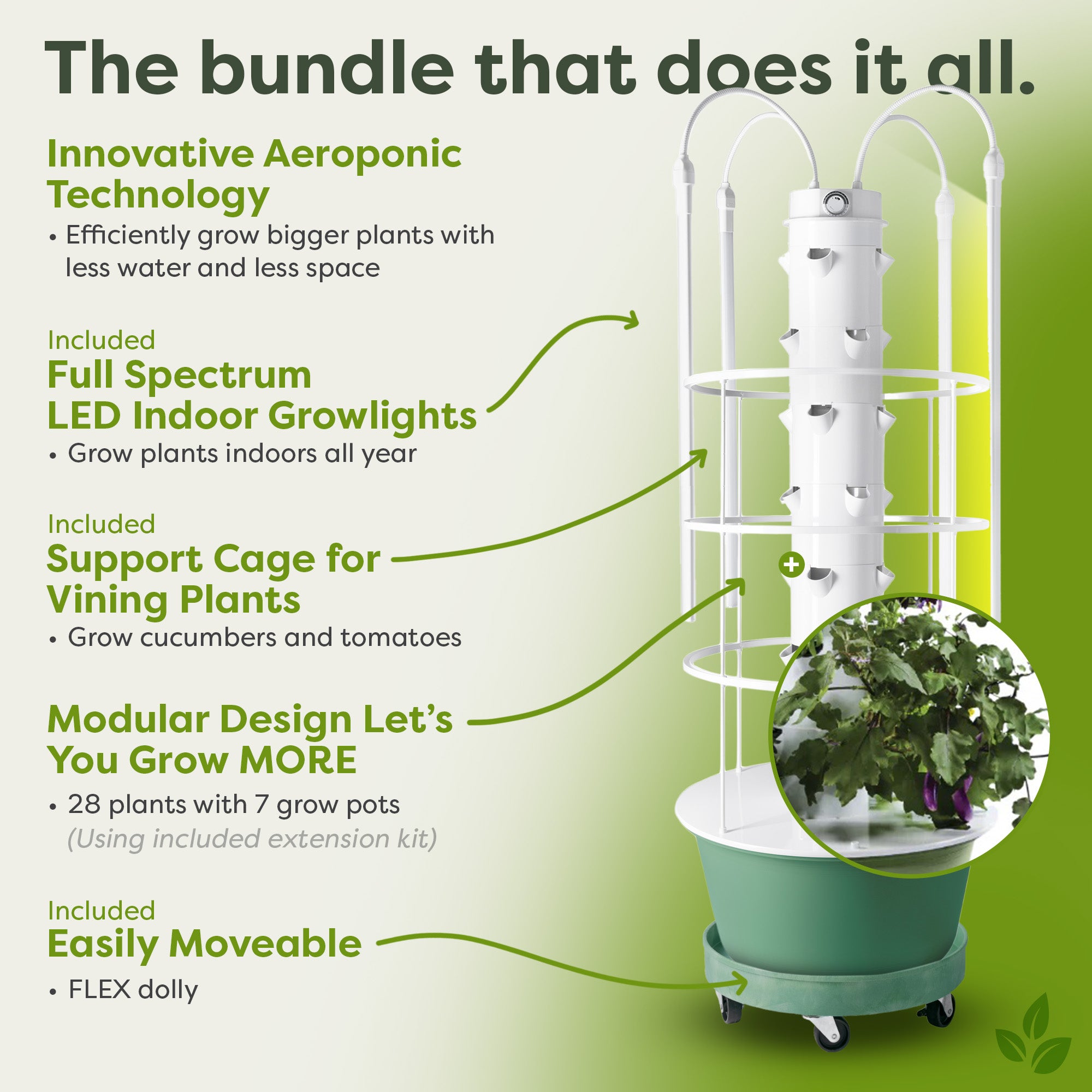 indoor plant machine Tower Garden Flex Deluxe Vertical Aeroponic Planter