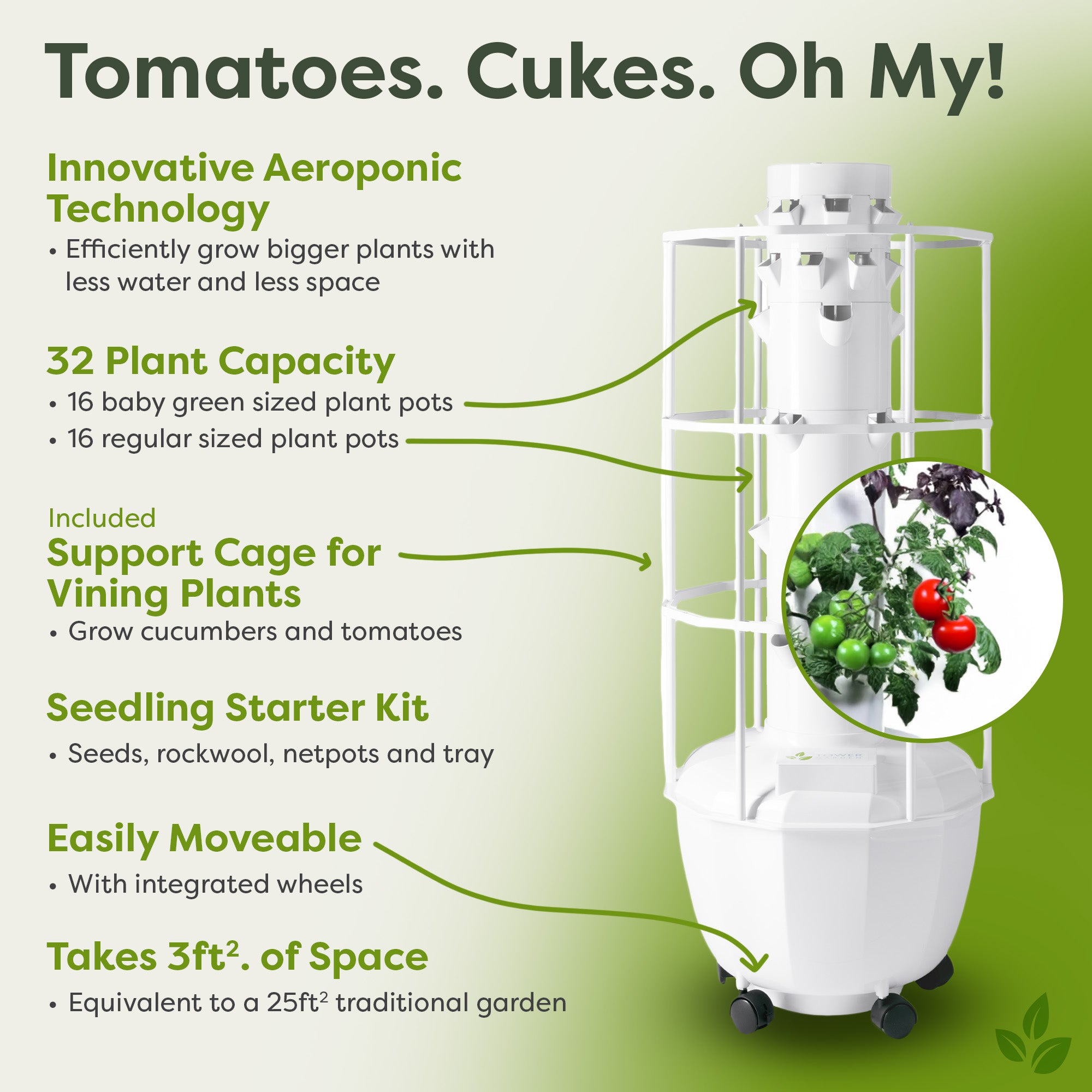 plant pot cage Tower Garden HOME with Support Cage Bundle